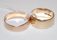 Lot 454 - Two 9ct gold wedding bands, 6.6g