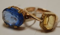 Lot 458 - A ladies 9ct gold and citrine set ring; and...