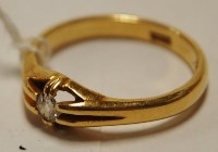 Lot 460 - A ladies 18ct gold old cut diamond solitaire...