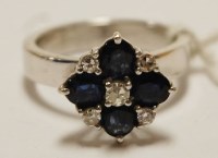 Lot 462 - A contemporary silver, sapphire and diamond...