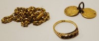 Lot 500 - A 9ct gold belcher link bracelet, 5.6g; and...