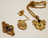 Lot 511 - An Art Nouveau gilt metal, amethyst and seed...