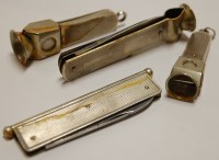 Lot 519 - Three various engine turned silver on steel...
