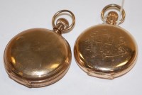 Lot 550 - A Waltham gold plated gents full hunter pocket...