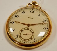 Lot 562 - A Zenith 18ct gold cased gents open face...