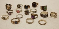 Lot 594 - A large collection of assorted silver rings to...