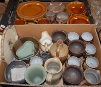 Lot 747 - Three boxes of assorted studio pottery to...