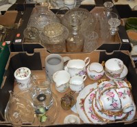 Lot 749 - Two boxes of miscellaneous china and glassware...
