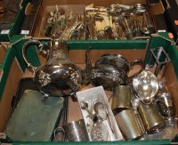Lot 750 - Two boxes of miscellaneous silver plated wares...