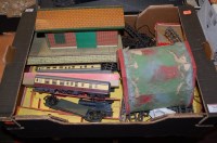 Lot 762 - A box of assorted 00 gauge trains, track and...