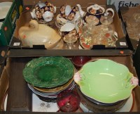 Lot 766 - Two boxes of miscellaneous china and glassware...