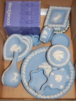 Lot 768 - A small collection of Wedgwood blue jasper...