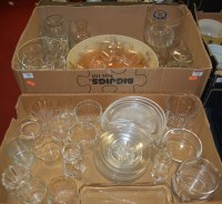 Lot 771 - Two boxes of miscellaneous glassware to...