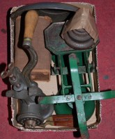 Lot 777 - A set of cast iron grocers scales and weights;...