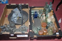 Lot 789 - Two boxes of various pewter wares to include...