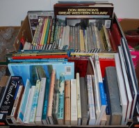 Lot 808 - Two boxes of assorted hard back books being...