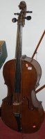 Lot 845 - A mid 20th century cello with bow
