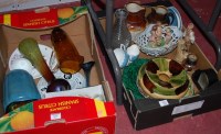 Lot 869 - Two boxes of miscellaneous china to include...