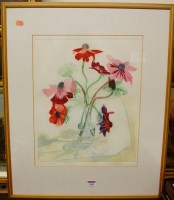 Lot 1004 - Richard Bawden - Anemones, colour lithograph,...