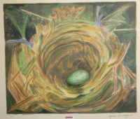 Lot 1016 - Kjeld Heltoft - Birds nest, lithograph, signed...