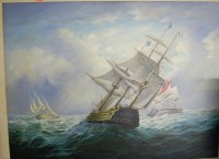 Lot 1017 - A reproduction oil on canvas of a British...