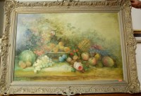 Lot 1024 - Contemporary school - Still life with fruit...
