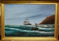 Lot 1031 - Morley Westcombe - Boats off the coastline,...