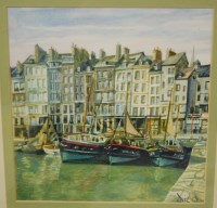 Lot 1057 - Late 20th century continental school - harbour...