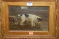 Lot 1061 - Circa 1900 English school - dog on the...