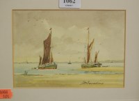 Lot 1062 - Des Haradine - Boats on the estuary, pair...