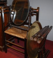 Lot 1091 - Assorted furniture to include Edwardian walnut...