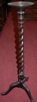 Lot 1165 - An early 20th century barley twist turned oak...