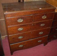 Lot 1173 - A 19th century oak chest of two short over...