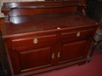 Lot 1180 - An Edwardian walnut ledgeback double door side...