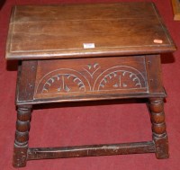 Lot 1187 - A 17th century style joined and line carved...