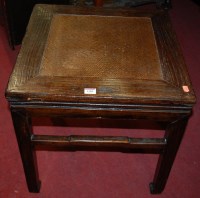 Lot 1189 - A Chinese elm and inset low square section...