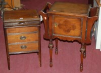 Lot 1201 - A 1930s walnut hinge-top sewing chest, having...
