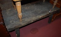 Lot 1210 - A rustic oak bench seat, of plain form, length...