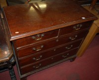 Lot 1225 - A 19th century mahogany chest of two short...