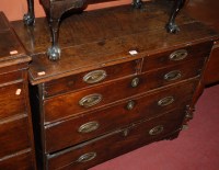 Lot 1244 - An early 19th century provincial oak chest of...