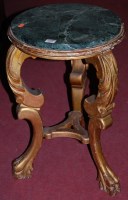 Lot 1259 - A circa 1900 French giltwood and green marble...