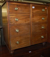 Lot 1261 - A 19th century mahogany double door chest commode
