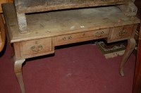 Lot 1266 - A 19th century faded elm three drawer side...