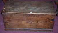 Lot 1267 - A 19th century elm hinge-top blanket box, w.84cm