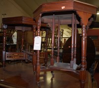 Lot 1279 - Two Edwardian walnut octagonal occasional tables