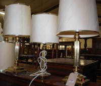 Lot 1288 - A contemporary reeded brass standard lamp;...