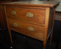 Lot 1303 - An Edwardian beech two-drawer chest