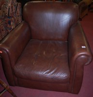 Lot 1332 - A contemporary chocolate brown leather...