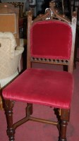 Lot 1338 - A set of six Victorian oak dining chairs, each...