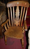 Lot 1339 - A circa 1900 elmseat and beech splatback...